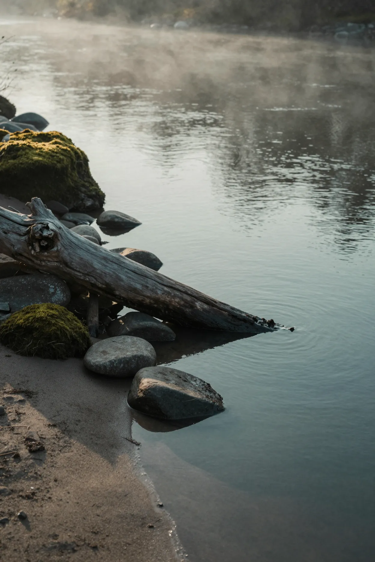 A calm river at dawn